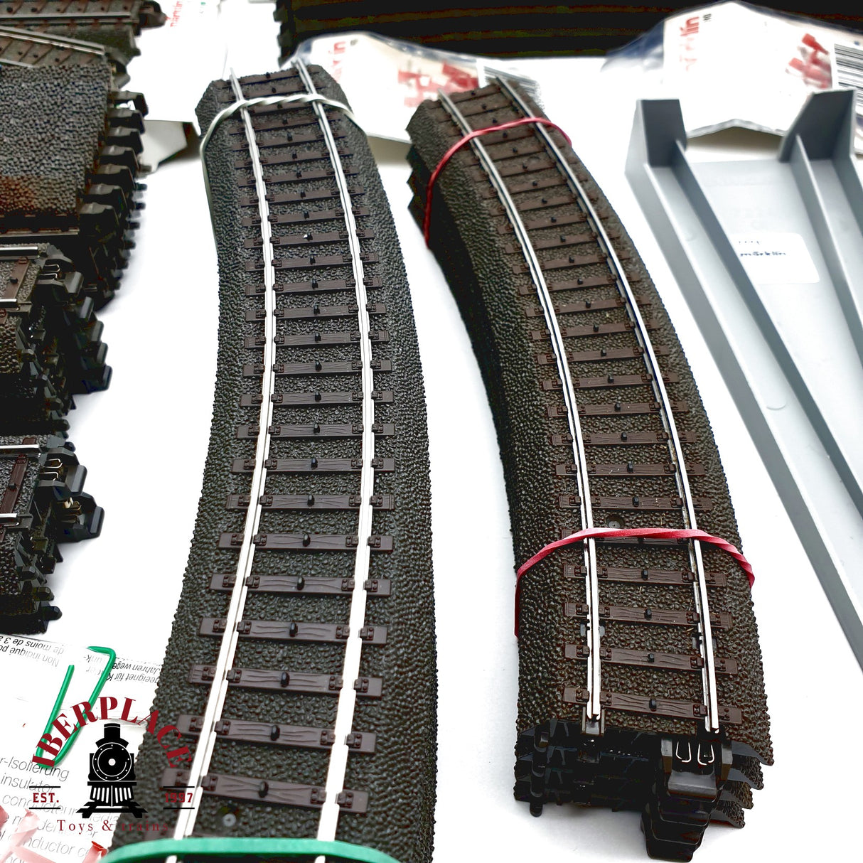 ♻️ Märklin Lote vias rectas, curvas, tope de vías, pupitres de mando sistema C H0 escala 1:87 E20