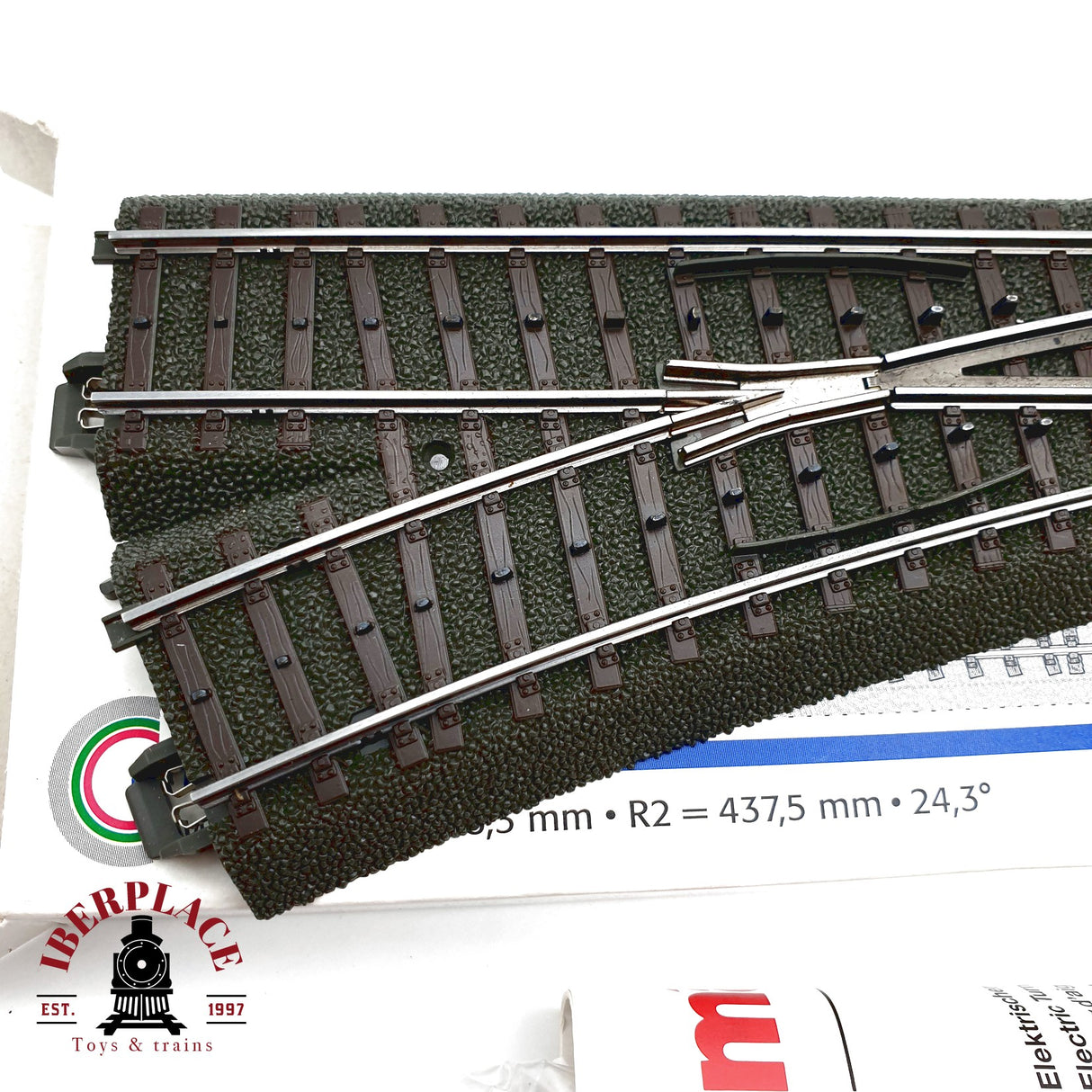 ♻️ Märklin 2x 24611 74490 Desvío a la izquierda y motor para desvío H0 escala 1:87 E20