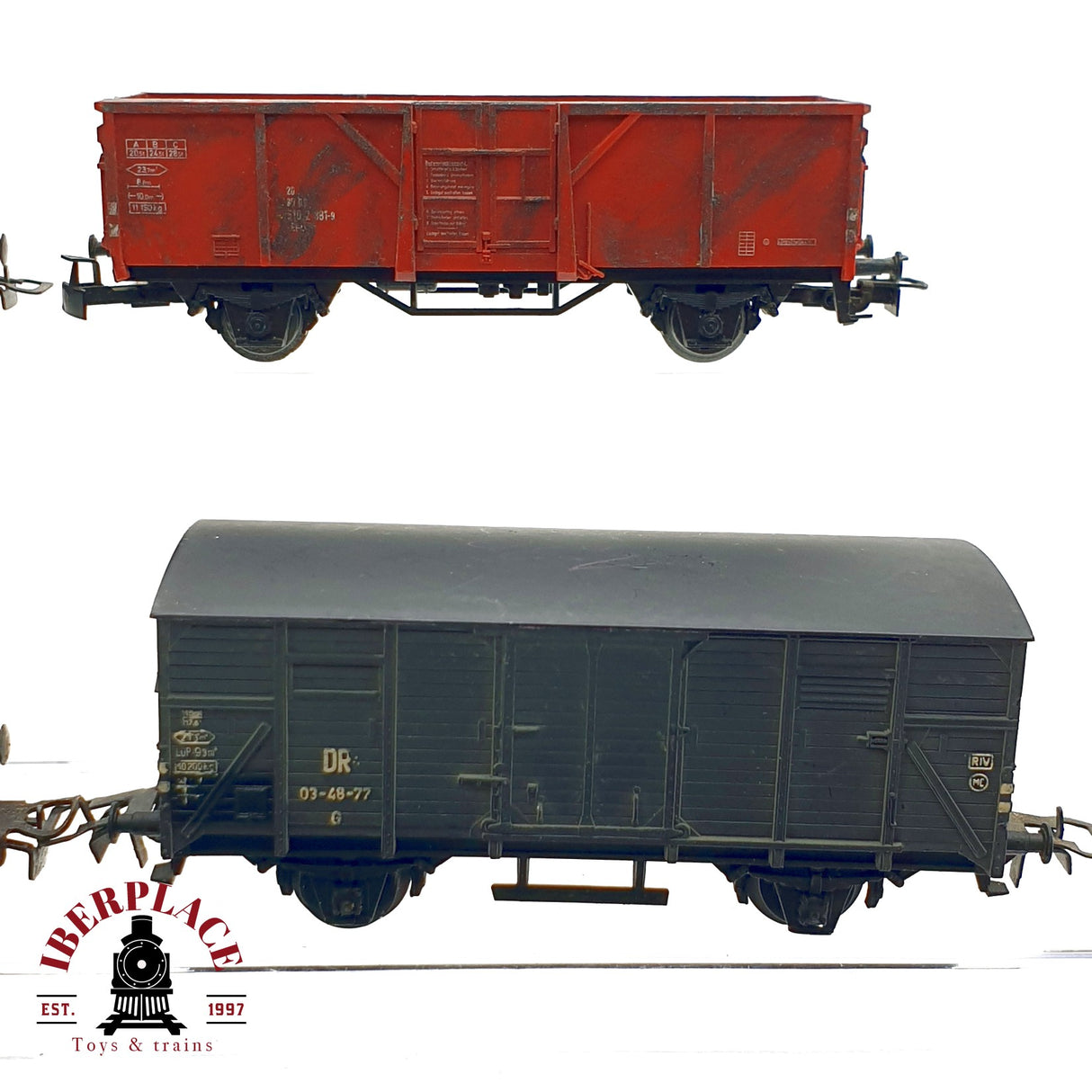 ♻️ 7x Märklin Fleischmann vagones mercancias DB DR para piezas o repuestos H0 escala 1:87 E20