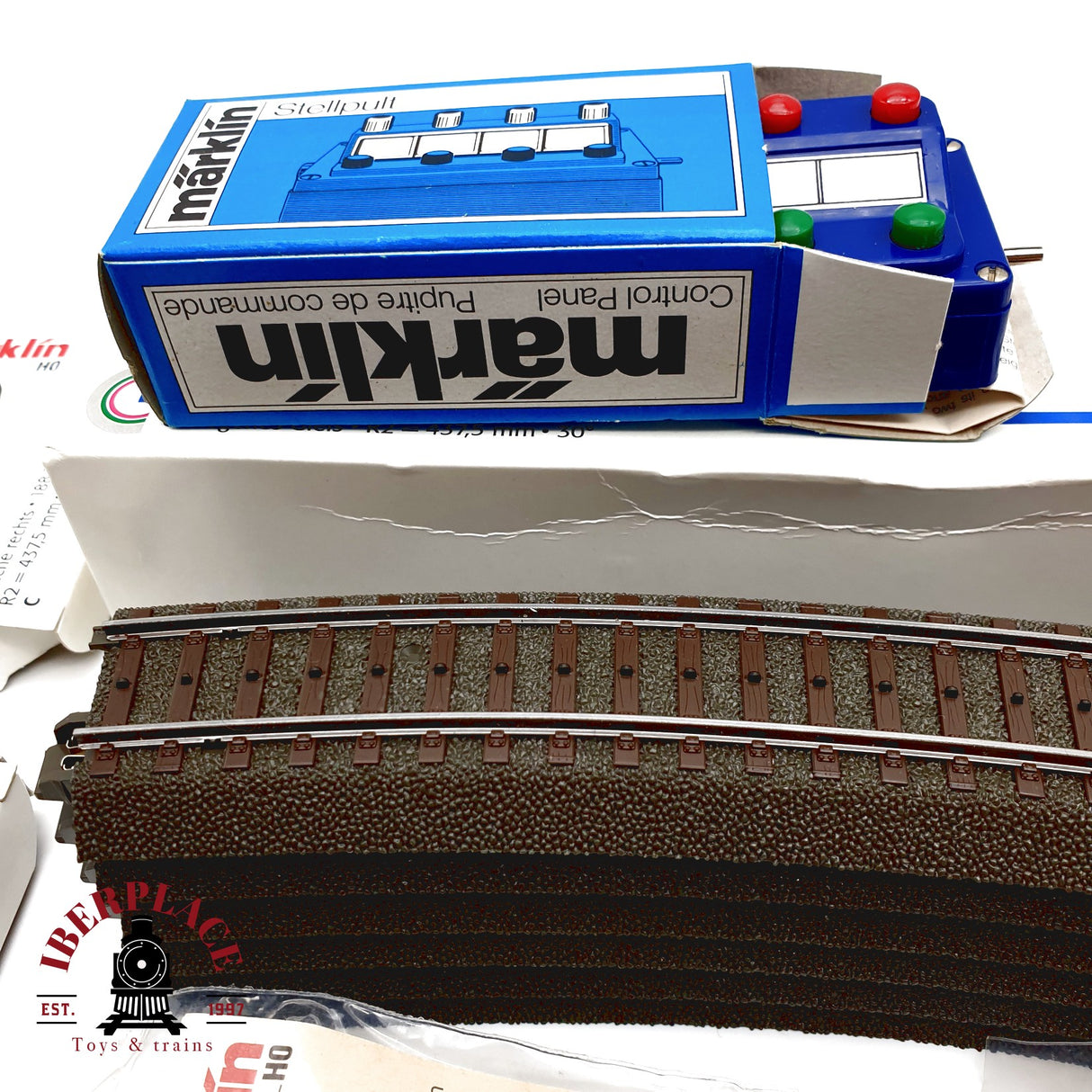 ♻️ Märklin Lote vias rectas, curvas, tope de vías, pupitres de mando sistema C H0 escala 1:87 E20