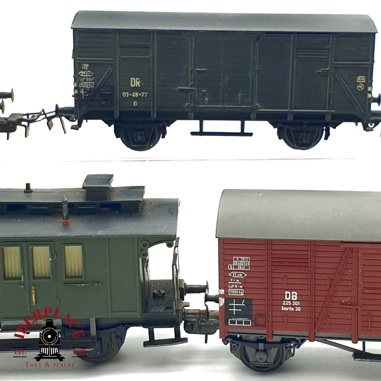 ♻️ 7x Märklin Fleischmann vagones mercancias DB DR para piezas o repuestos H0 escala 1:87 E20