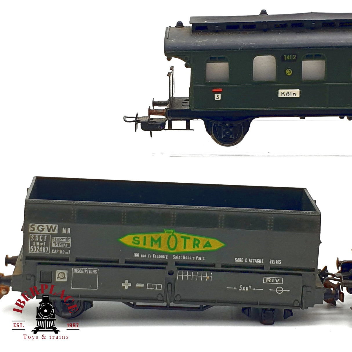 ♻️ 7x Märklin Fleischmann vagones mercancias DB DR para piezas o repuestos H0 escala 1:87 E20