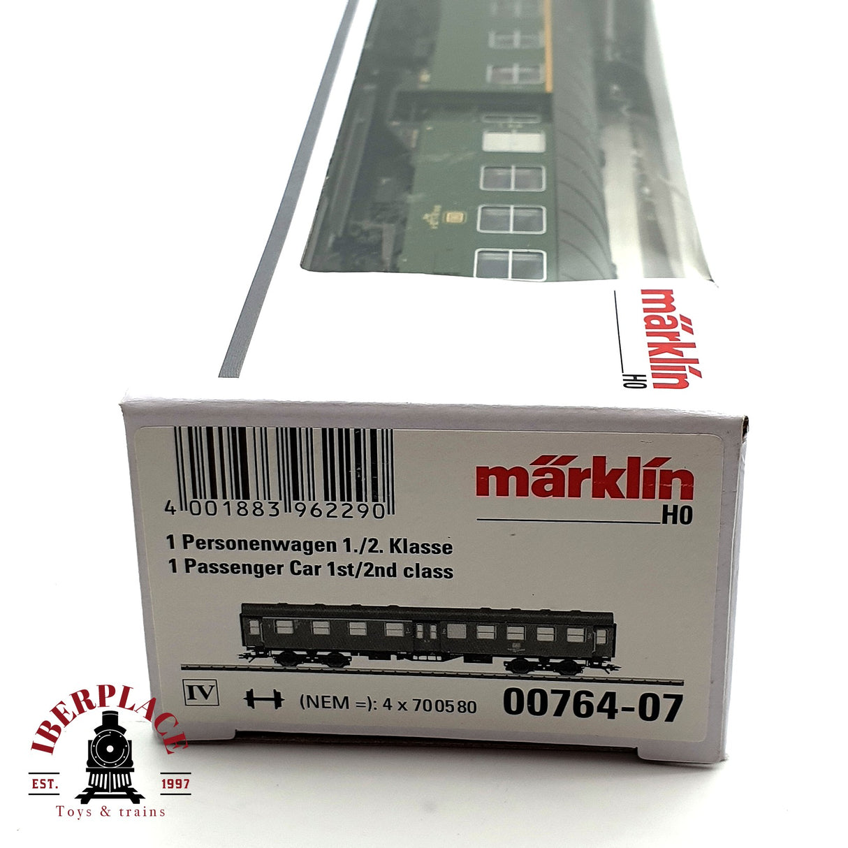 ♻️🔒 Märklin 00764 vagón pasajeros de remodelacion 1ª/2ª clase H0 escala 1:87