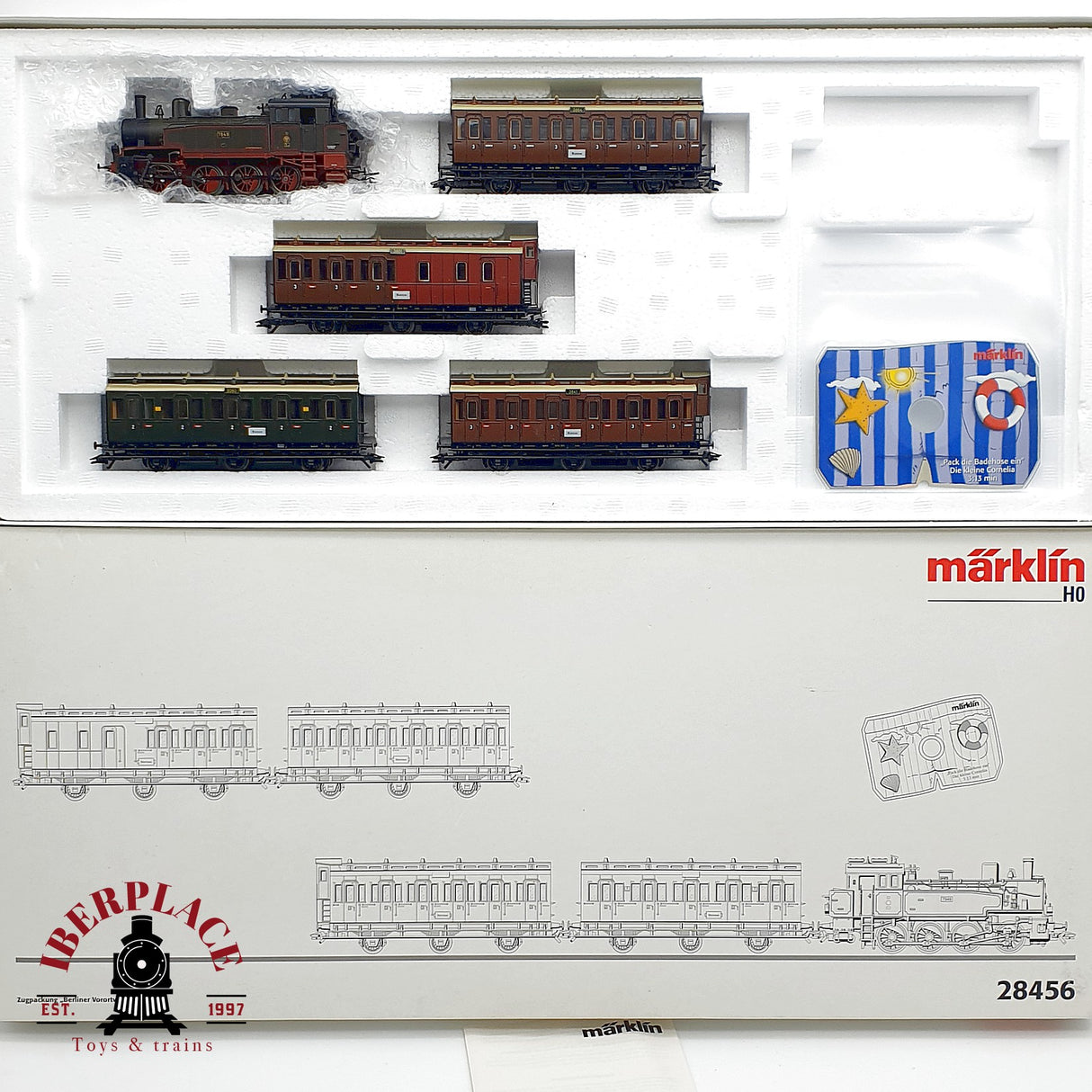 ♻️ ✨ Märklin 28456 Set Berliner Vorortzug T9.3 K.P.E.V. Ep I AC Escala H0 1:87