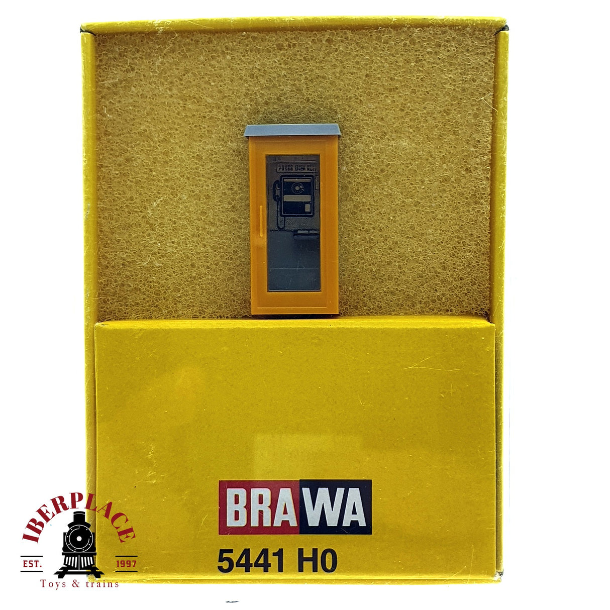♻️ BRAWA 5441 cabina telefónica con luz led H0 escala 1:87 E19