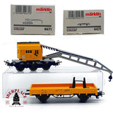 ♻️ Märklin 4671 4471 Lote vagon grua y apoyo Kranwagen Schutzwagen H0 1:87 AC