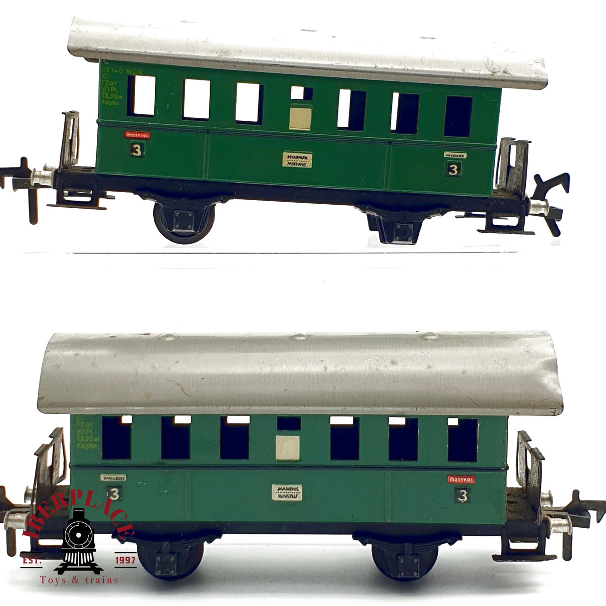 ♻️ 2x Fleischmann vagones pasajeros clase 3 en metal H0 escala 1:87 E20