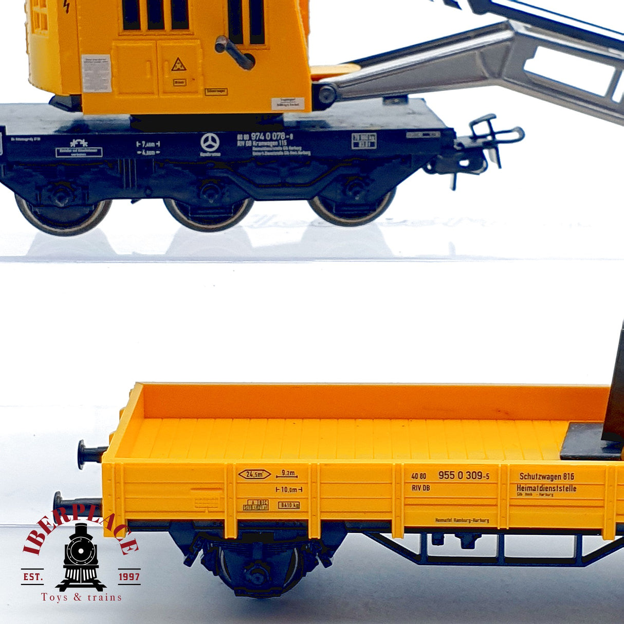 ♻️ Märklin 4671 4471 Lote vagon grua y apoyo Kranwagen Schutzwagen H0 1:87 AC