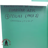 ♻️ Segunda mano - 3x KATO 10-1297 / 1298 Unidad eléctrica de tren EUROSTAR e300 composición 16 Teiligs N escala 1:160