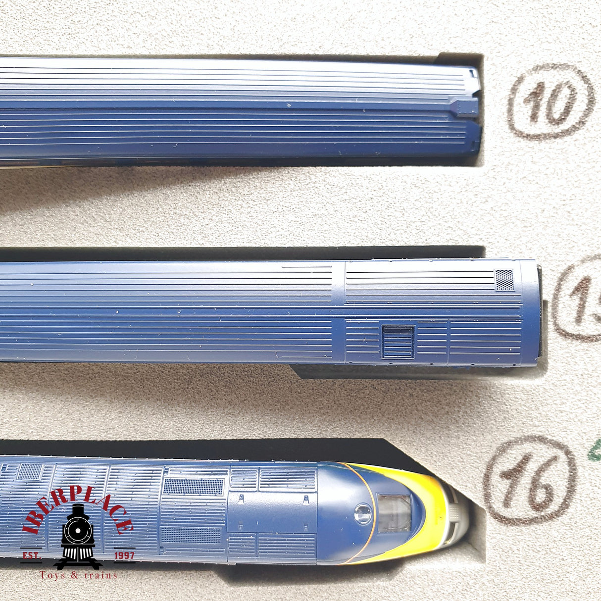 ♻️ Segunda mano - 3x KATO 10-1297 / 1298 Unidad eléctrica de tren EUROSTAR e300 composición 16 Teiligs N escala 1:160