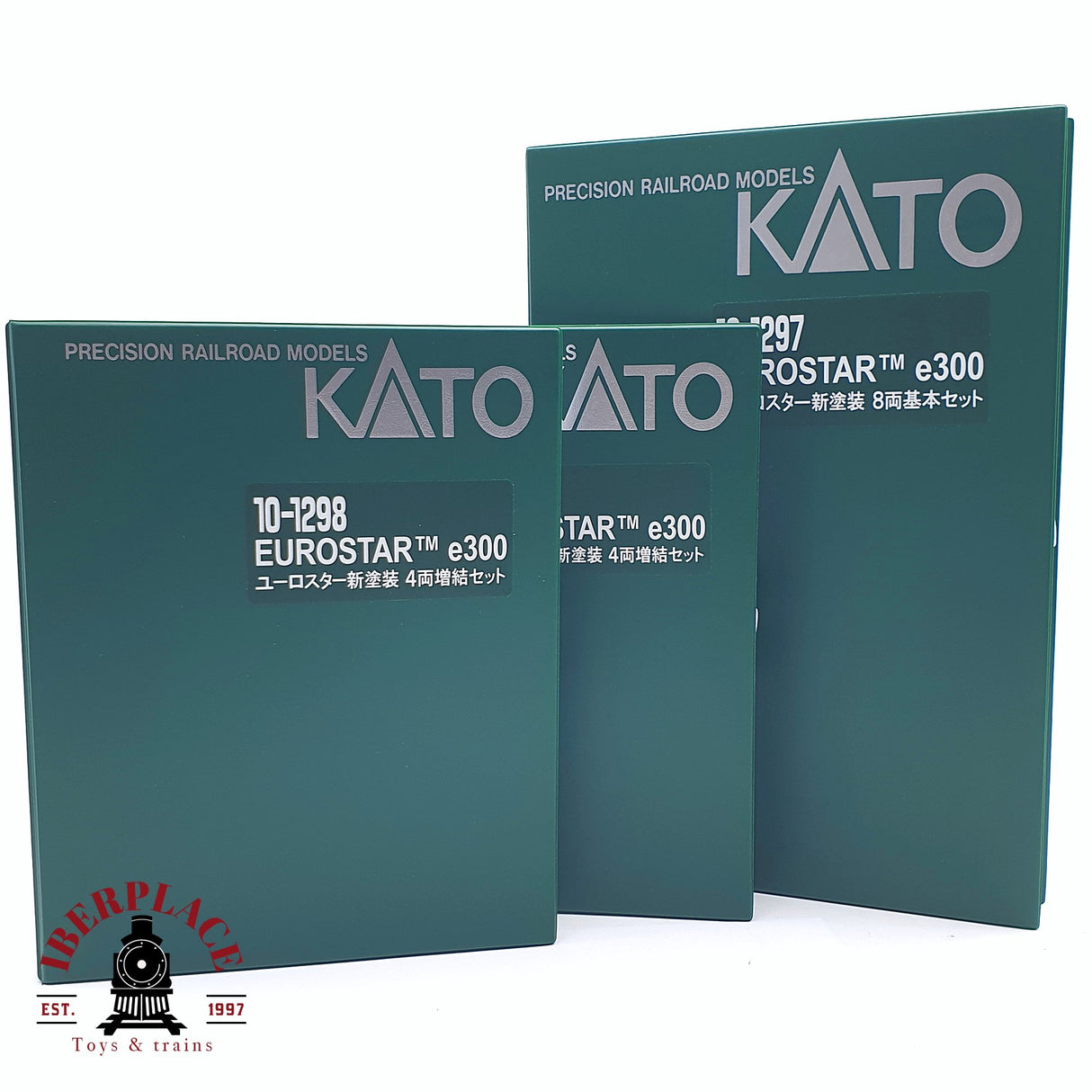 ♻️ Segunda mano - 3x KATO 10-1297 / 1298 Unidad eléctrica de tren EUROSTAR e300 composición 16 Teiligs N escala 1:160