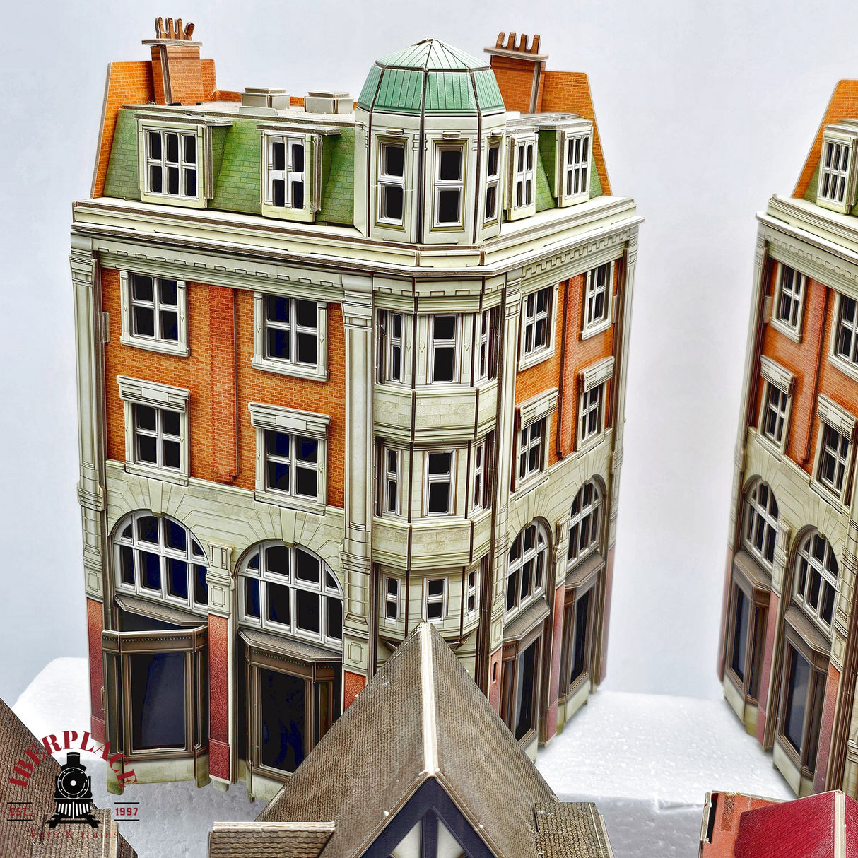 ♻️ 2da mano -  6x Edificios esquineros, edificios con bajos comerciales de cartón H0 escala 1:87 A11