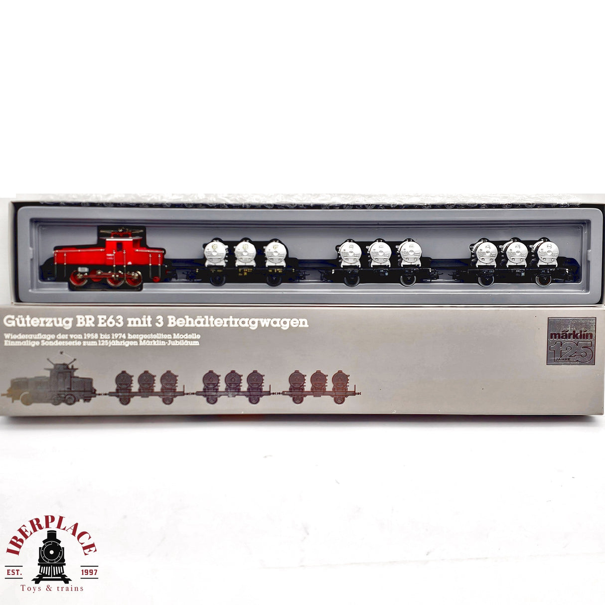 ♻️ 2da mano - Märklin 2874 Set Locomotora BR E63 con vagones mercancias H0 escala 1:87 EH011