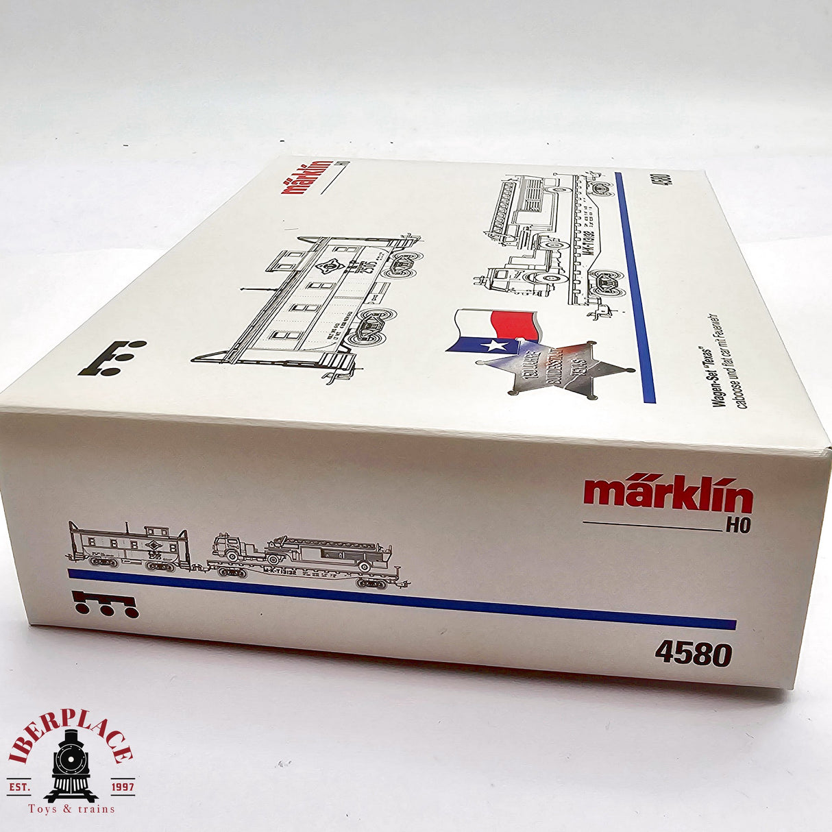 ♻️ 2da mano - Märklin 4580 Set vagones Texas con camión de bomberos H0 escala 1:87 EH011