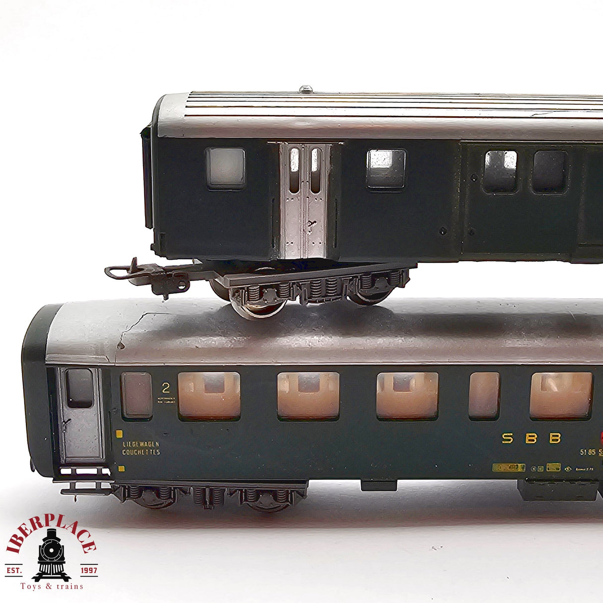 ♻️ 2da mano -  DC Lima 2x vagones pasajero y equipajes SBB H0 escala 1:87 EH011