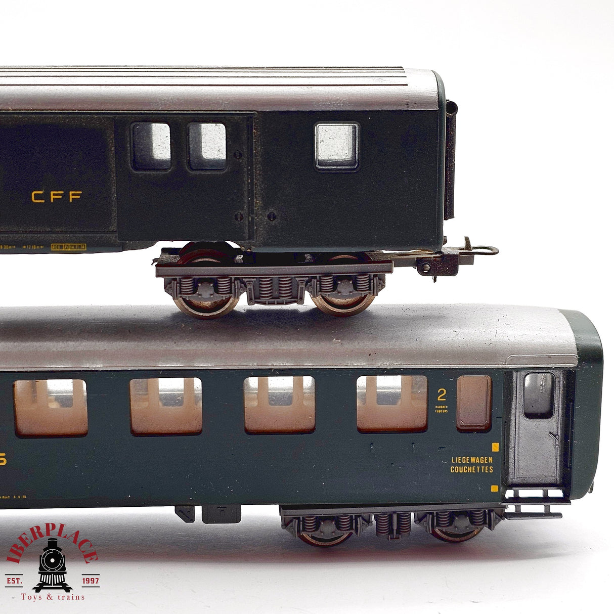 ♻️ 2da mano -  DC Lima 2x vagones pasajero y equipajes SBB H0 escala 1:87 EH011