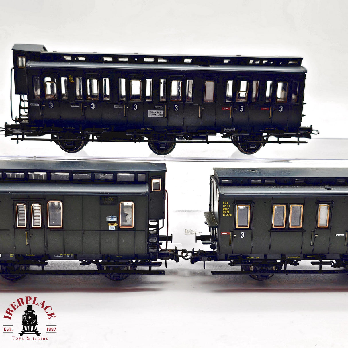 ♻️ 2da mano -  DC Roco 3x vagones pasajeros y postales DRG H0 escala 1:87 EH011