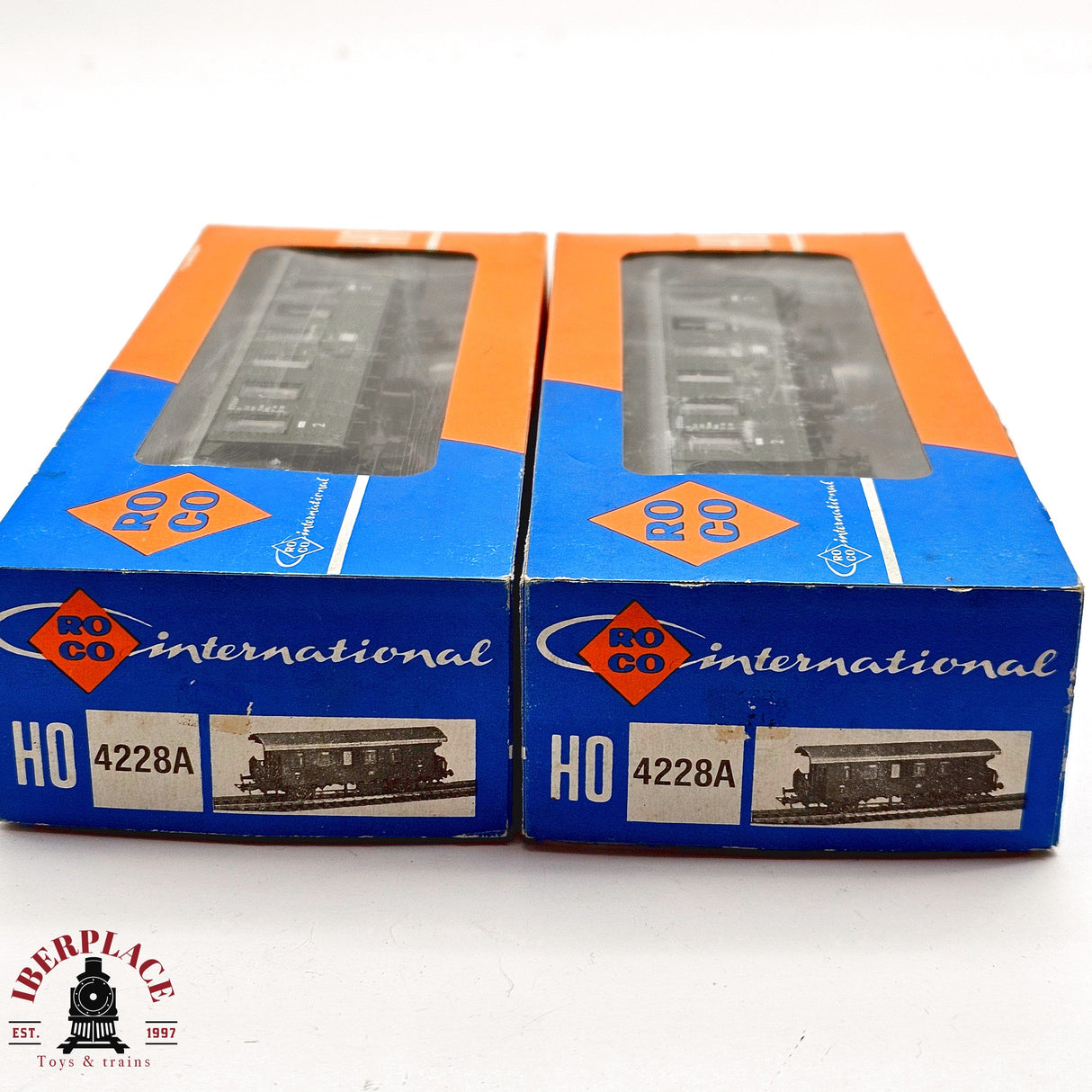 ♻️ 2da mano - DC Roco 2x 4228A vagones pasajeros DB H0 escala 1:87 EH011