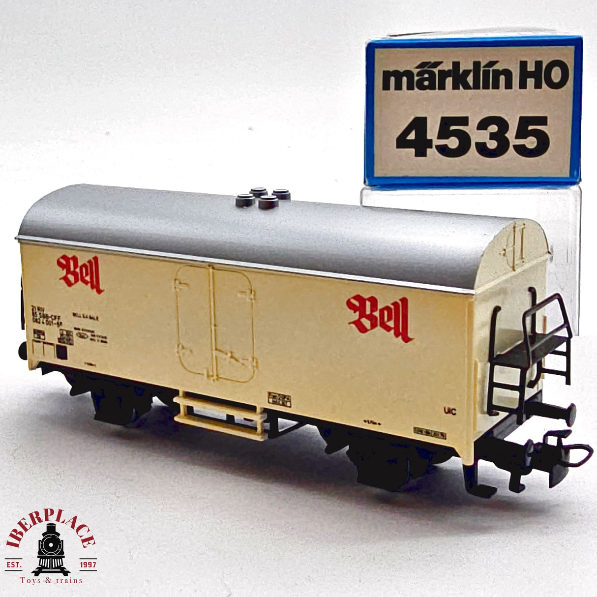 ♻️ 2da mano -  Märklin 4535 vagón cerrado Bell SBB CFF H0 escala 1:87 EH011