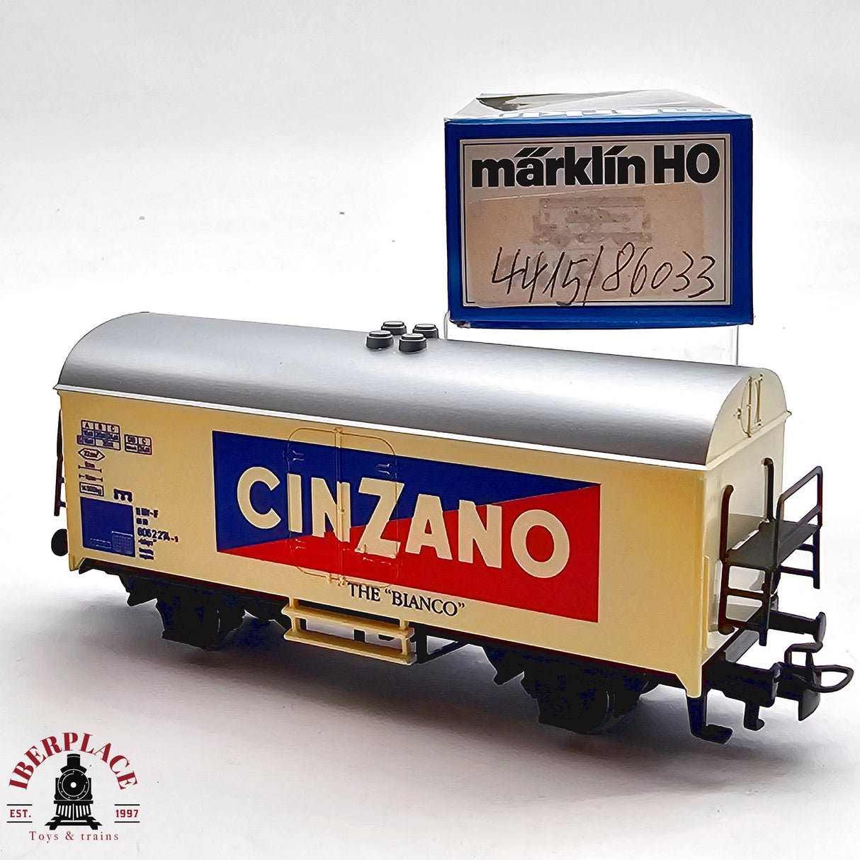 ♻️ 2da mano -  Märklin 4415 vagón cerrado cinzano DB H0 escala 1:87 EH011