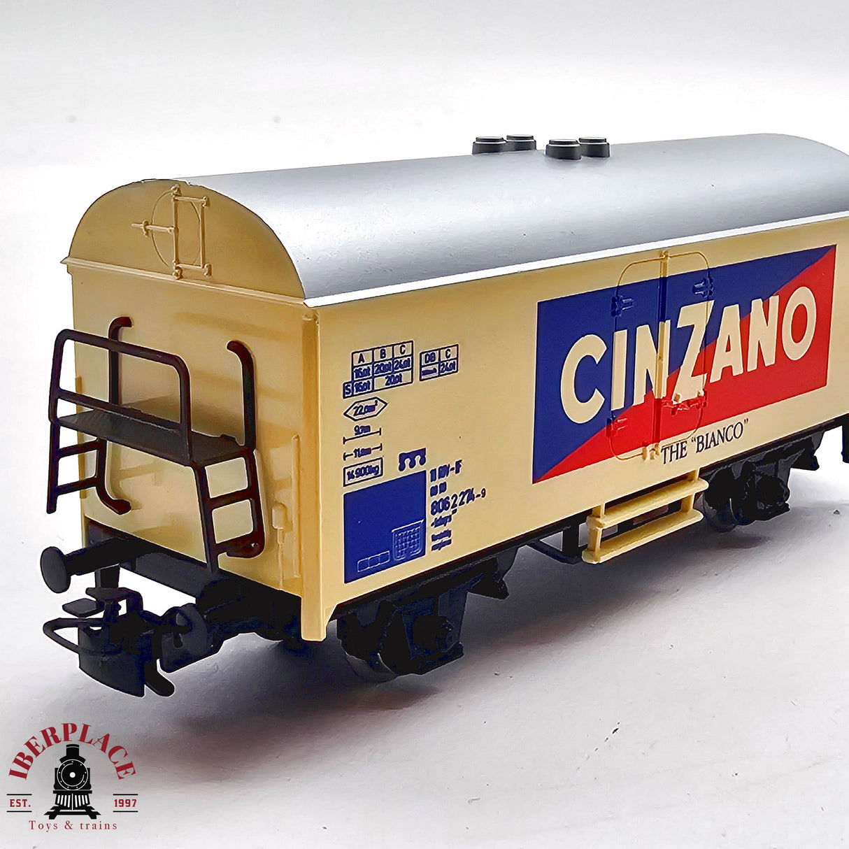 ♻️ 2da mano -  Märklin 4415 vagón cerrado cinzano DB H0 escala 1:87 EH011