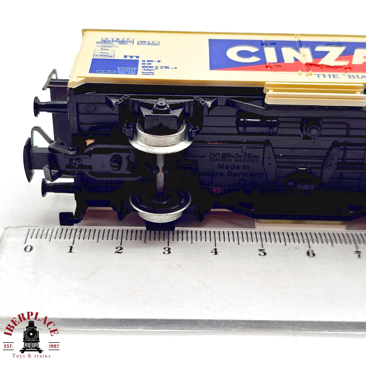 ♻️ 2da mano -  Märklin 4415 vagón cerrado cinzano DB H0 escala 1:87 EH011