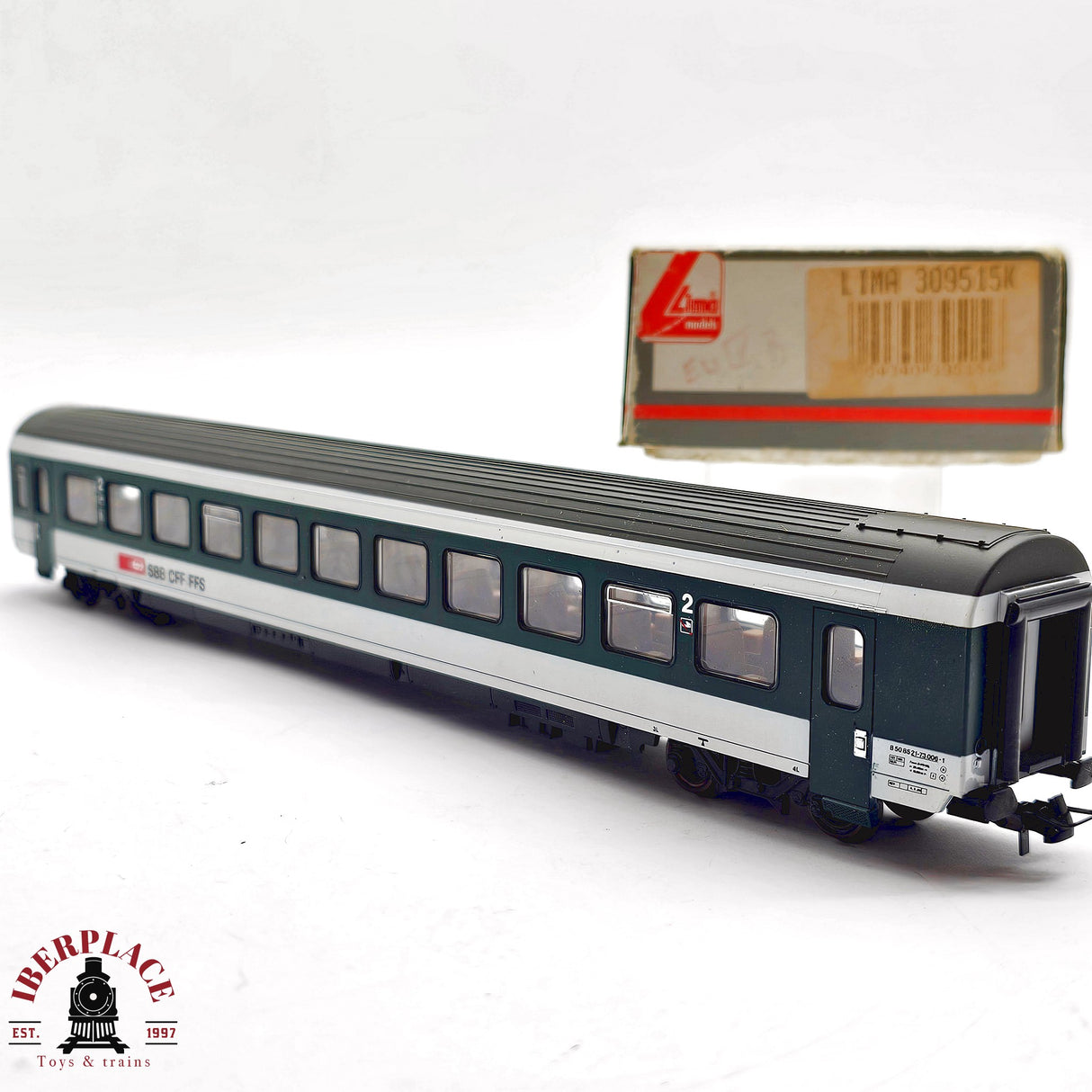 ♻️ 2da mano - DC Lima 309515K vagon pasajeros SBB CFF Clase 2 H0 escala 1:87 EH011