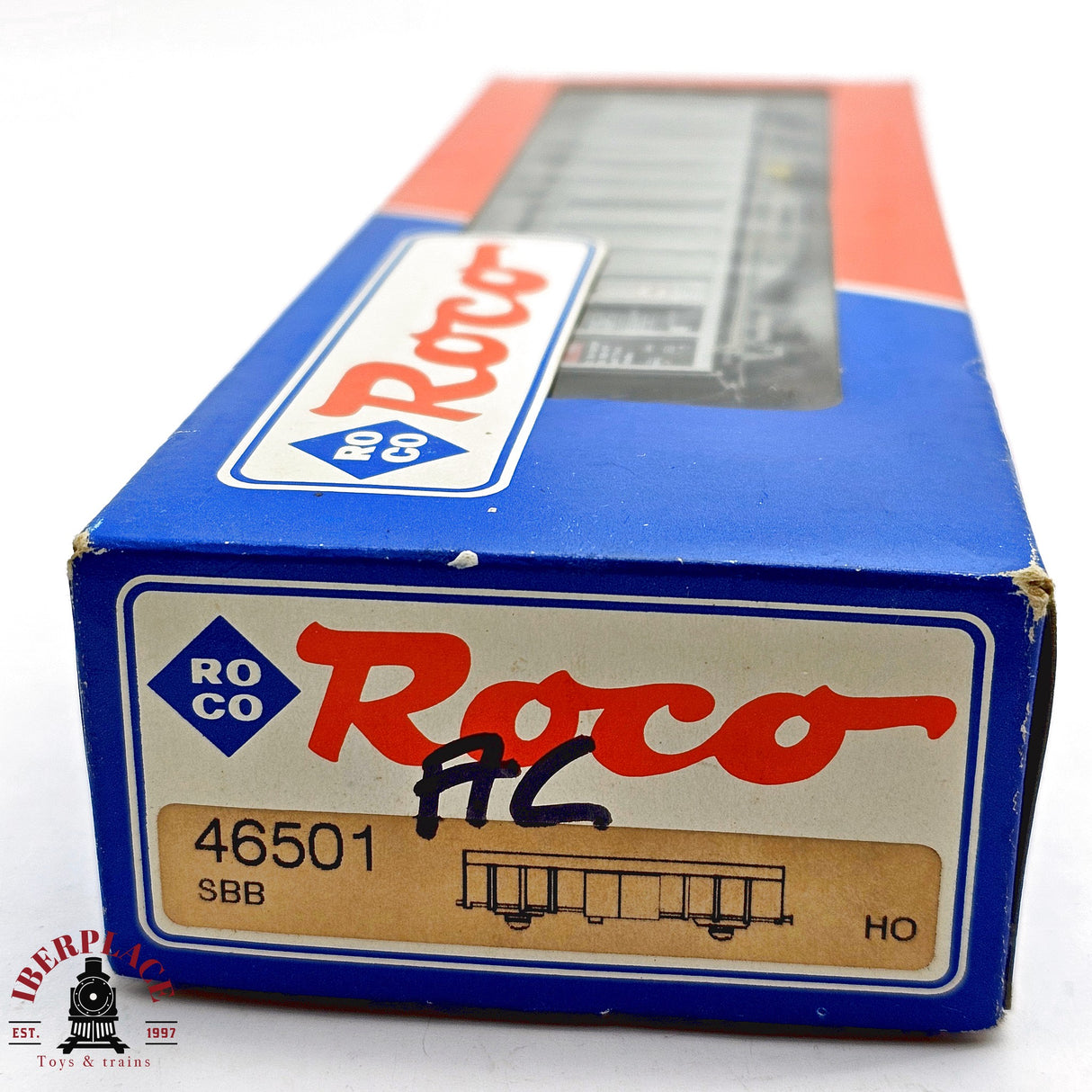 ♻️ 2da mano -  AC Roco 46501 vagón cerrado Europ SBB CFF H0 escala 1:87 EH011