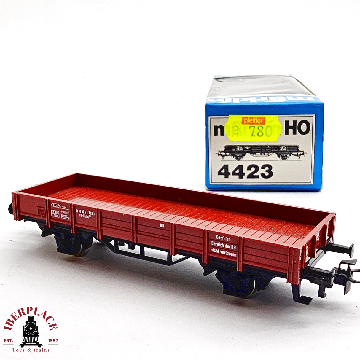 ♻️ 2da mano -  AC Märklin 4423 vagón plataforma DB H0 escala 1:87 EH011