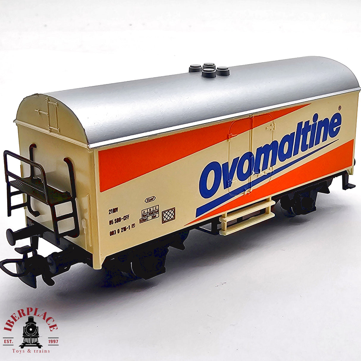 ♻️ 2da mano -  AC Märklin 4428 vagón cerrado Ovomaltine SBB H0 escala 1:87 EH011