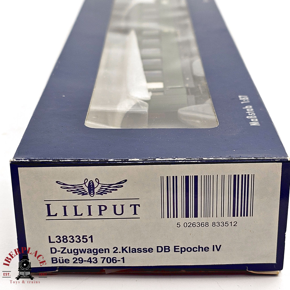 ♻️ 2da mano - DC Liliput L383351 vagón pasajeros DB clase 2 H0 escala 1:87 E12