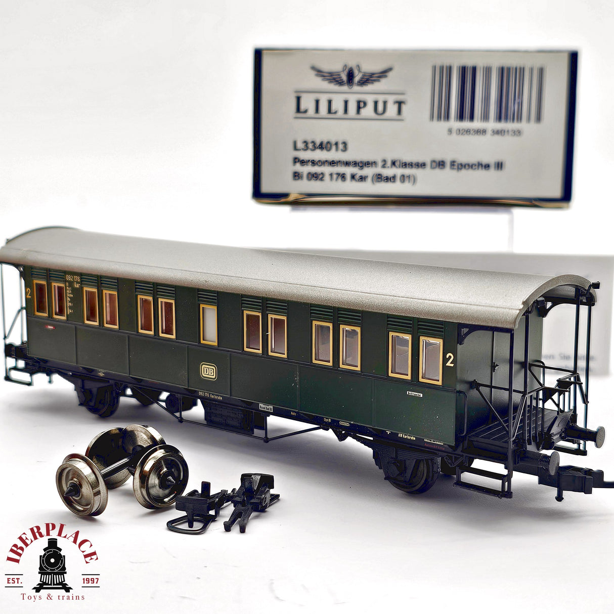 ♻️ 2da mano - DC Liliput L334013 vagón pasajeros Clase 2 DB Ep III H0 escala 1:87 E12