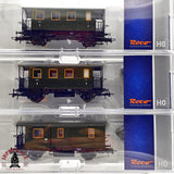 ♻️ 2da mano -  DC Roco 64052 set vagones pasajeros equipaje clase 3 DB H0 escala 1:87 E12