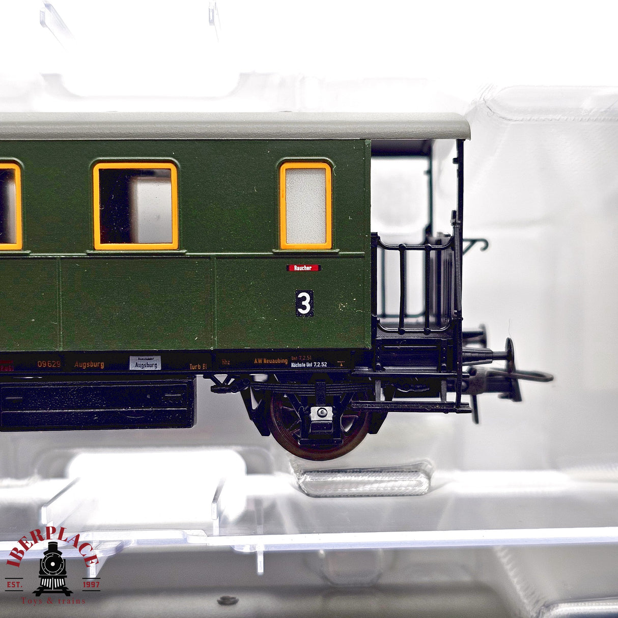 ♻️ 2da mano -  DC Roco 64052 set vagones pasajeros equipaje clase 3 DB H0 escala 1:87 E12