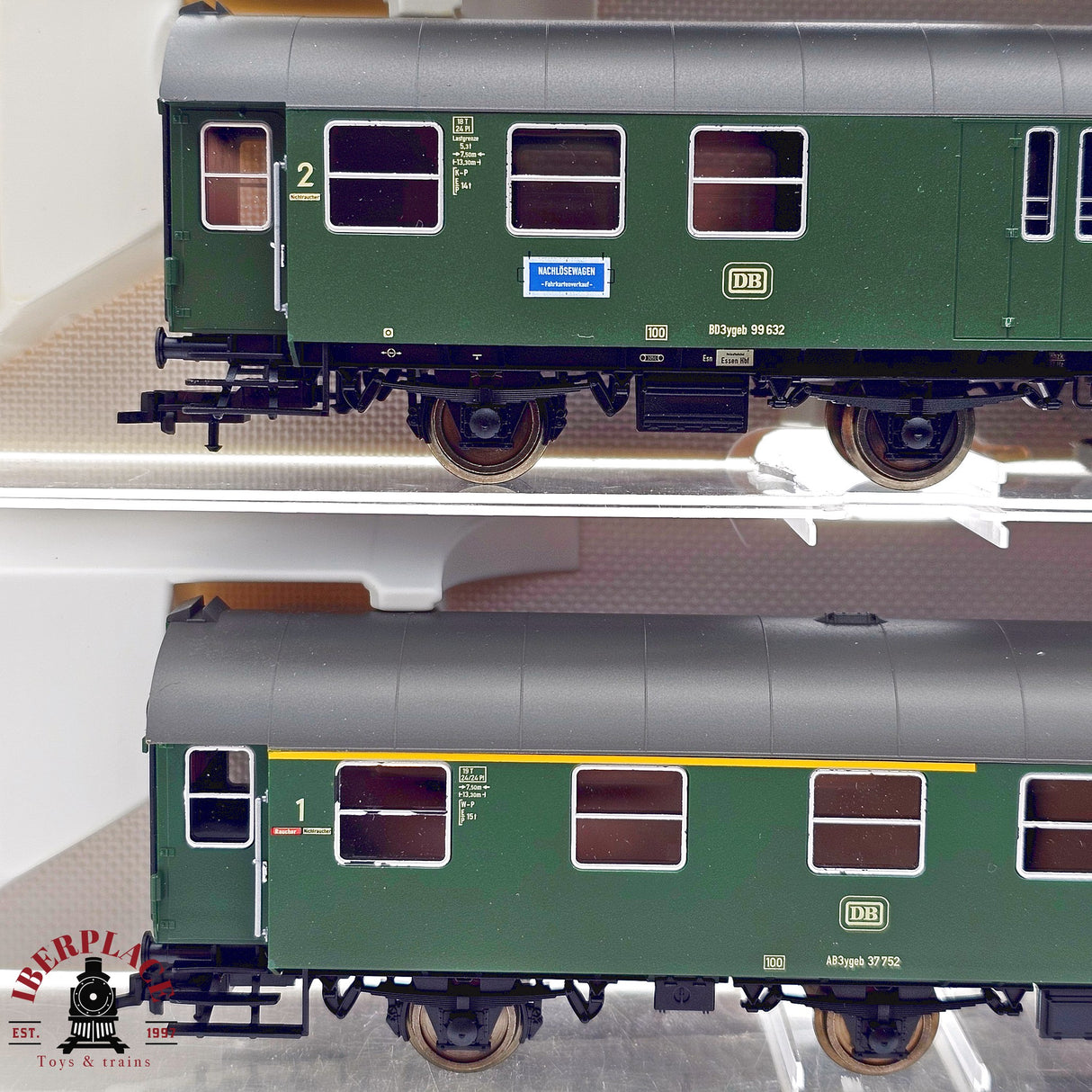 ♻️ 2da mano -  DC Fleischmann 4x vagones pasajeros y equipajes clases 1-2 H0 escala 1:87 E12