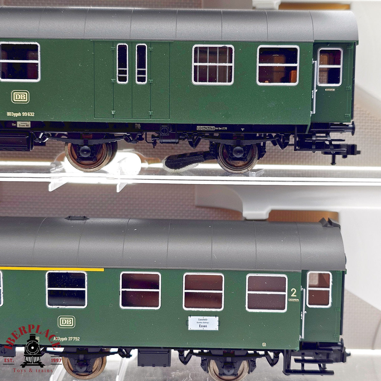 ♻️ 2da mano -  DC Fleischmann 4x vagones pasajeros y equipajes clases 1-2 H0 escala 1:87 E12