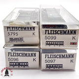 ♻️ 2da mano -  DC Fleischmann 4x vagones pasajeros y equipajes clases 1-2 H0 escala 1:87 E12