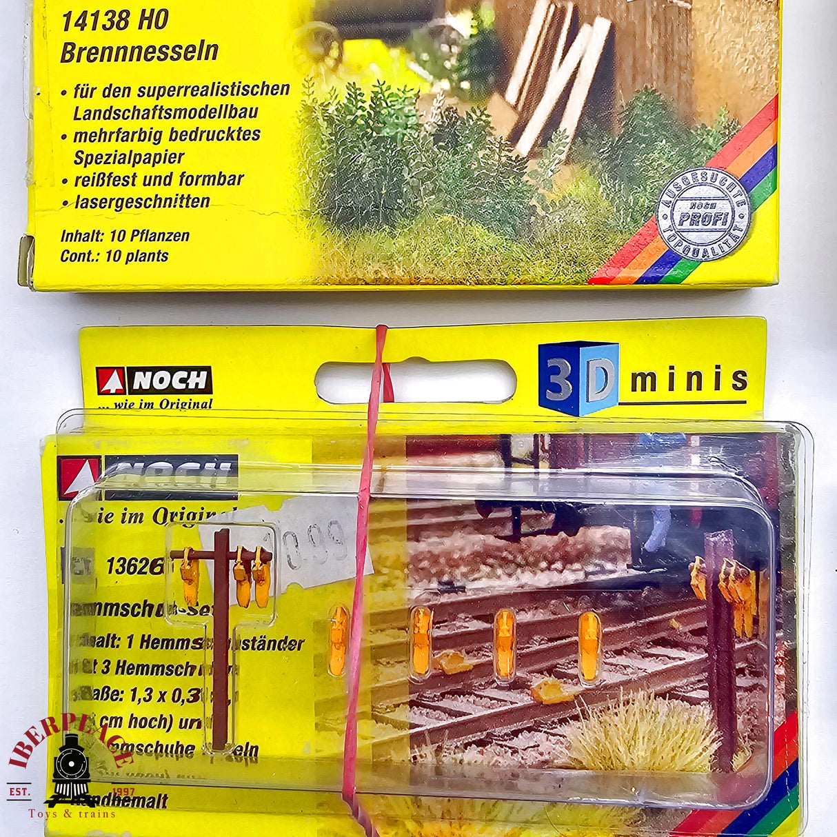 ♻️ 2da mano - 7x Noch lote mixto figuras y plantas ortigas diente de leon H0 escala 1:87 E12