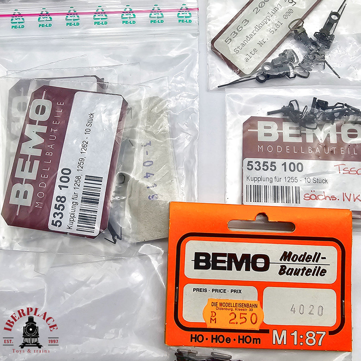 ♻️ 2da mano -  BEMO Lote de repuestos para via estrecha H0 escala 1:87 E12