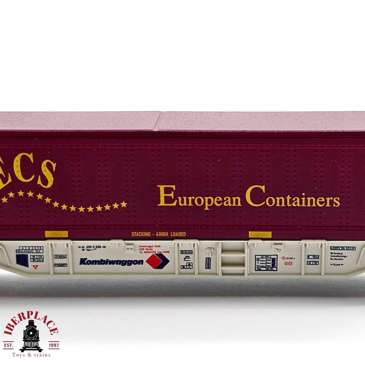 ♻️ 2da mano - Fleischmann 8246K vagón contenedor Kombiwaggon European Containers N escala 1:160 E13