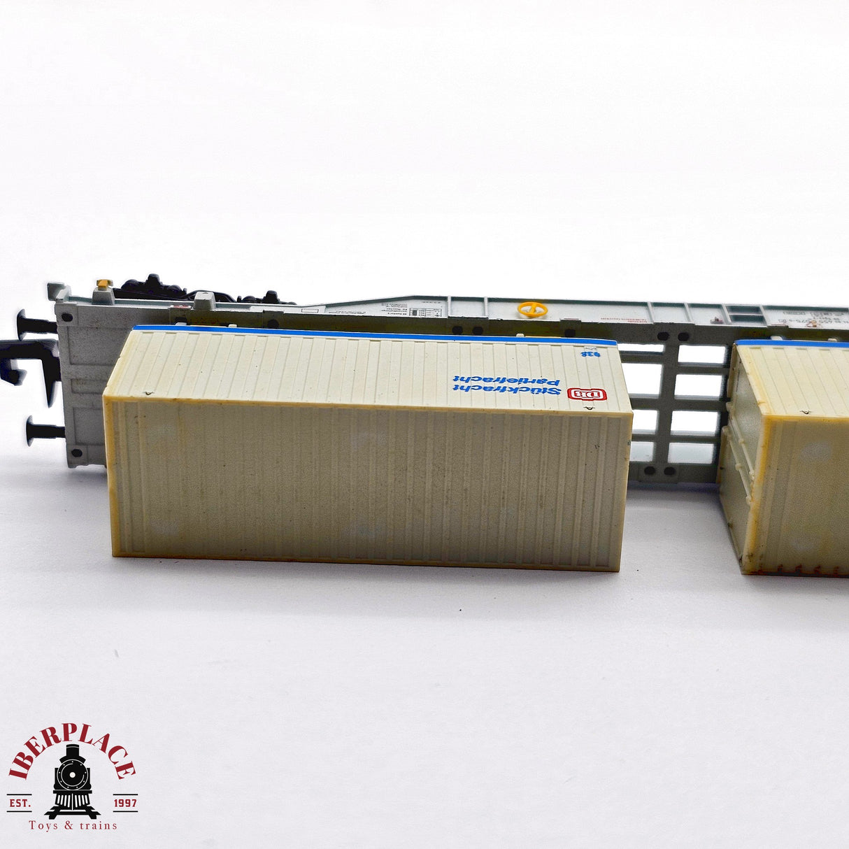 ♻️ 2da mano - Minitrix 13823K vagón contenedores Stückfracht Partiefracht DB N escala 1:160 E13