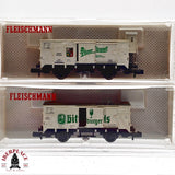 ♻️ 2da mano - Fleischmann 2x vagones cerrados Pilsner DR N escala 1:160 E13