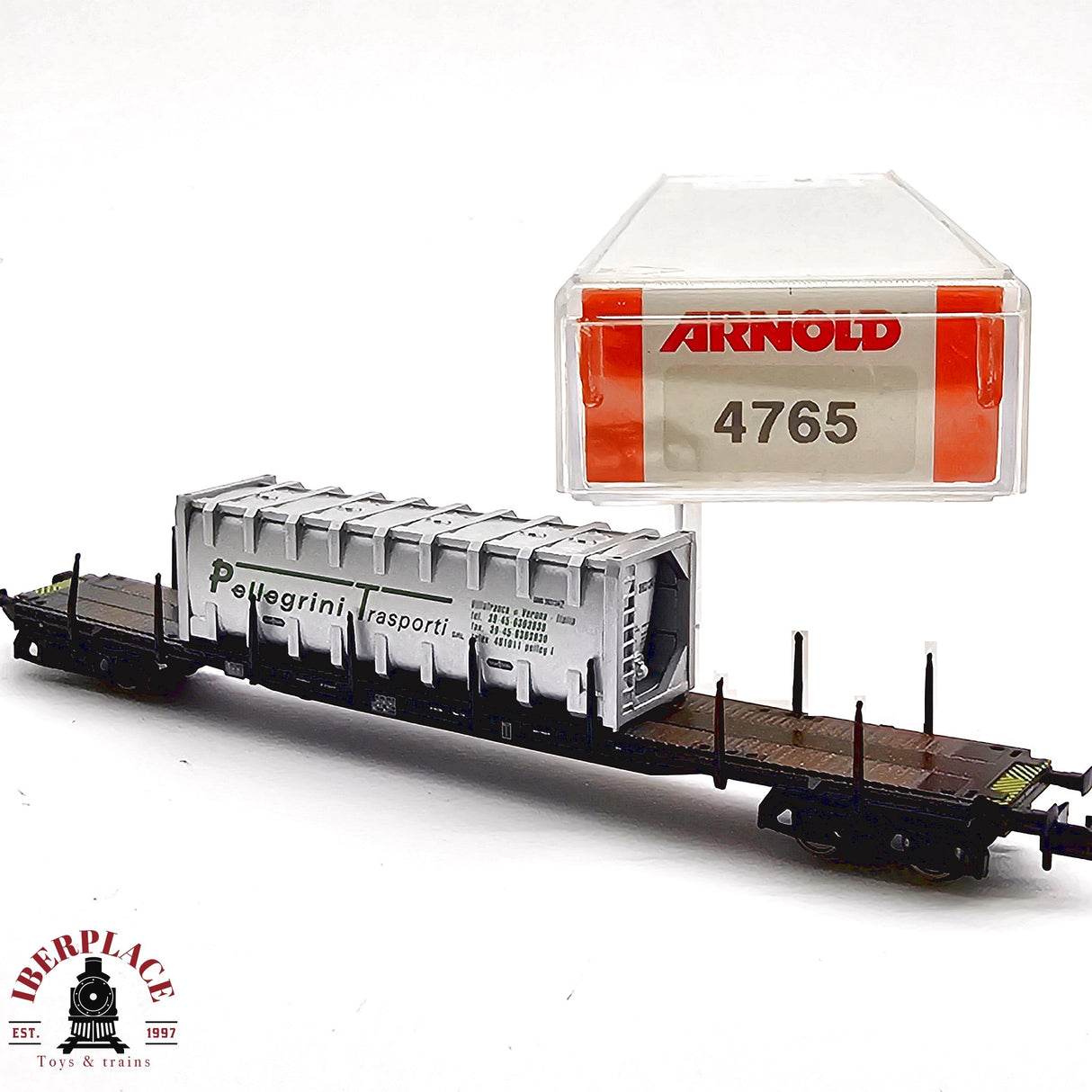 ♻️ 2da mano - Arnold 4765 vagón telero Pellegrini Transporti N escala 1:160 E13x