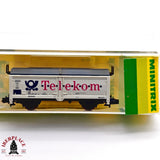 ♻️ 2da mano - Minitrix 70151K vagón cerrado Telekom DB N escala 1:160 E13x