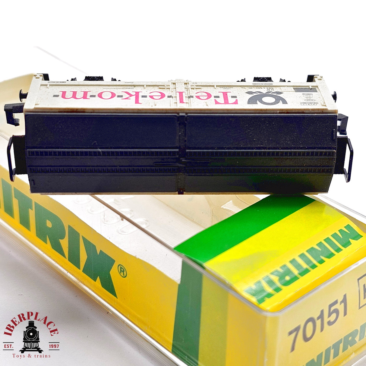 ♻️ 2da mano - Minitrix 70151K vagón cerrado Telekom DB N escala 1:160 E13x