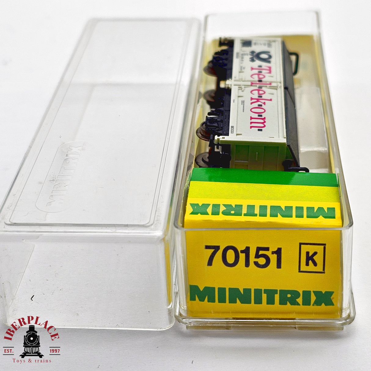 ♻️ 2da mano - Minitrix 70151K vagón cerrado Telekom DB N escala 1:160 E13x