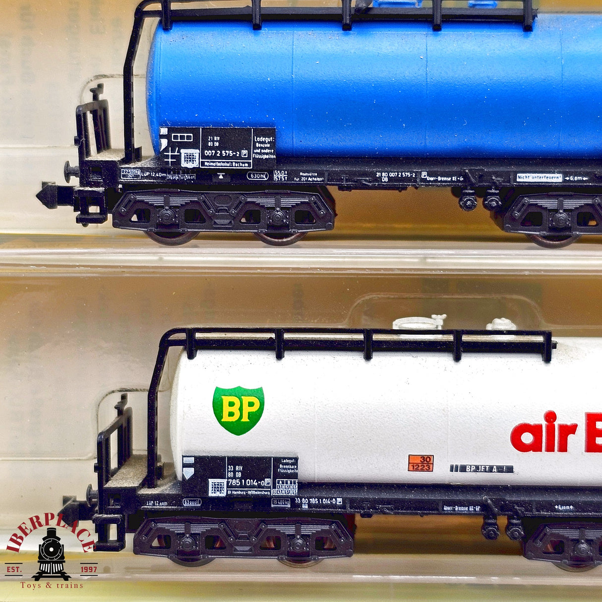 ♻️ 2da mano - Minitrix 3x vagones cisterna Fina Air BP Aral N escala 1:160 E13x