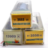♻️ 2da mano - Minitrix 3x vagones cisterna Fina Air BP Aral N escala 1:160 E13x
