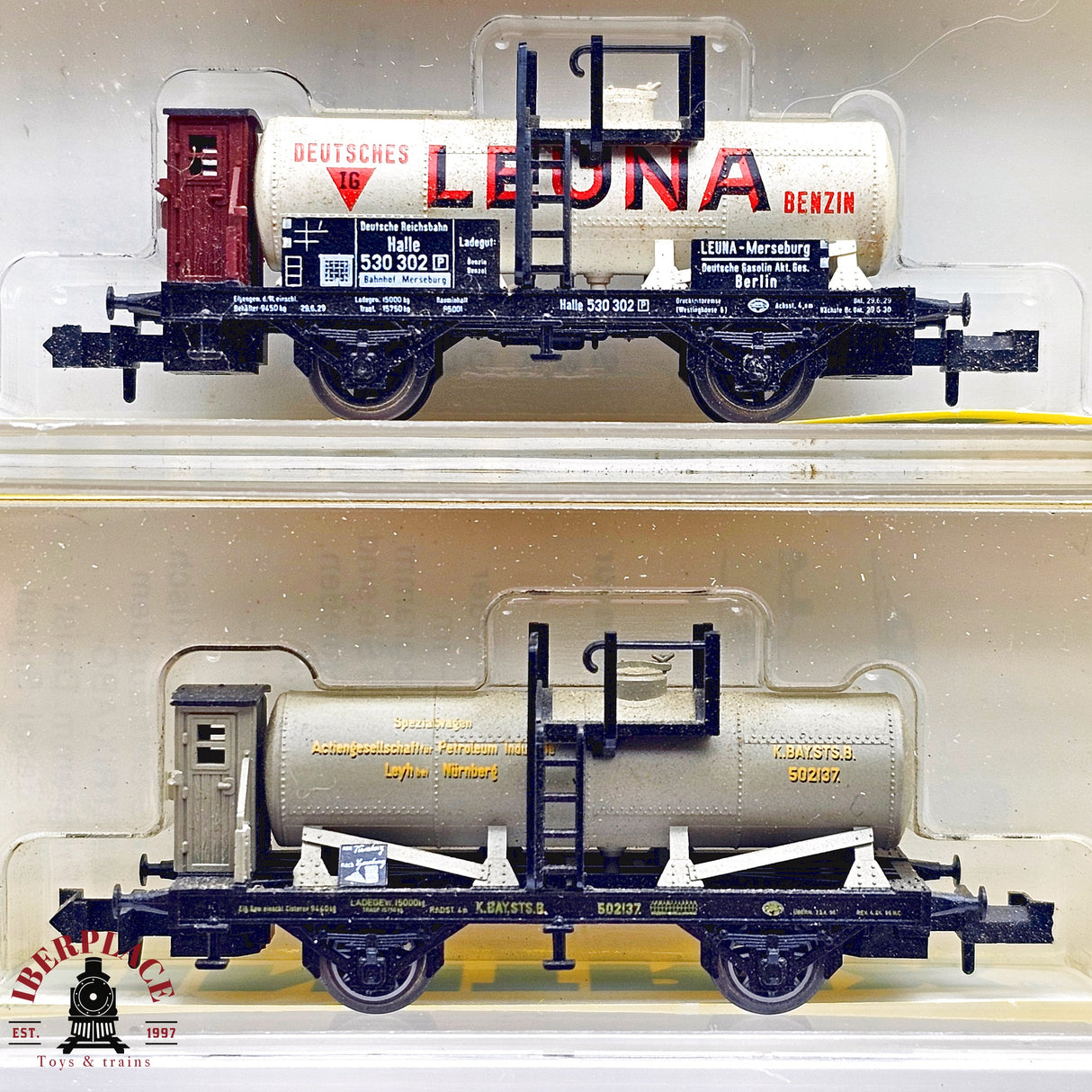 ♻️ 2da mano - Minitrix 3x vagones cisterna Leona DR K.Bay.Sts.B N escala 1:160 E13