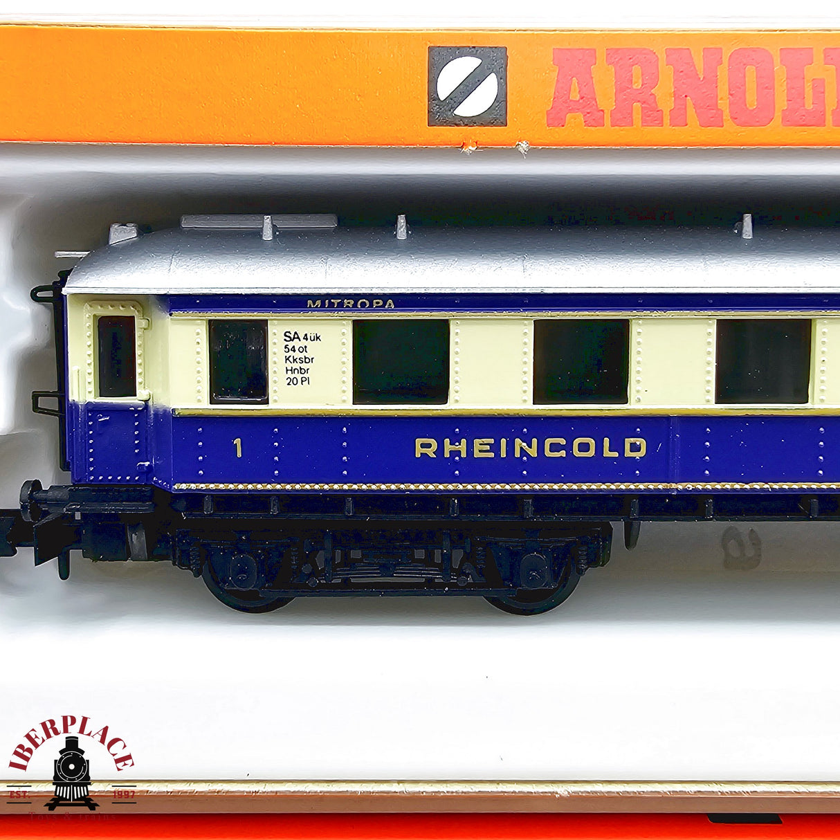 ♻️ 2da mano - Arnold 3x vagones pasajeros Rheingold Mitropa DRG N escala 1:160 E13